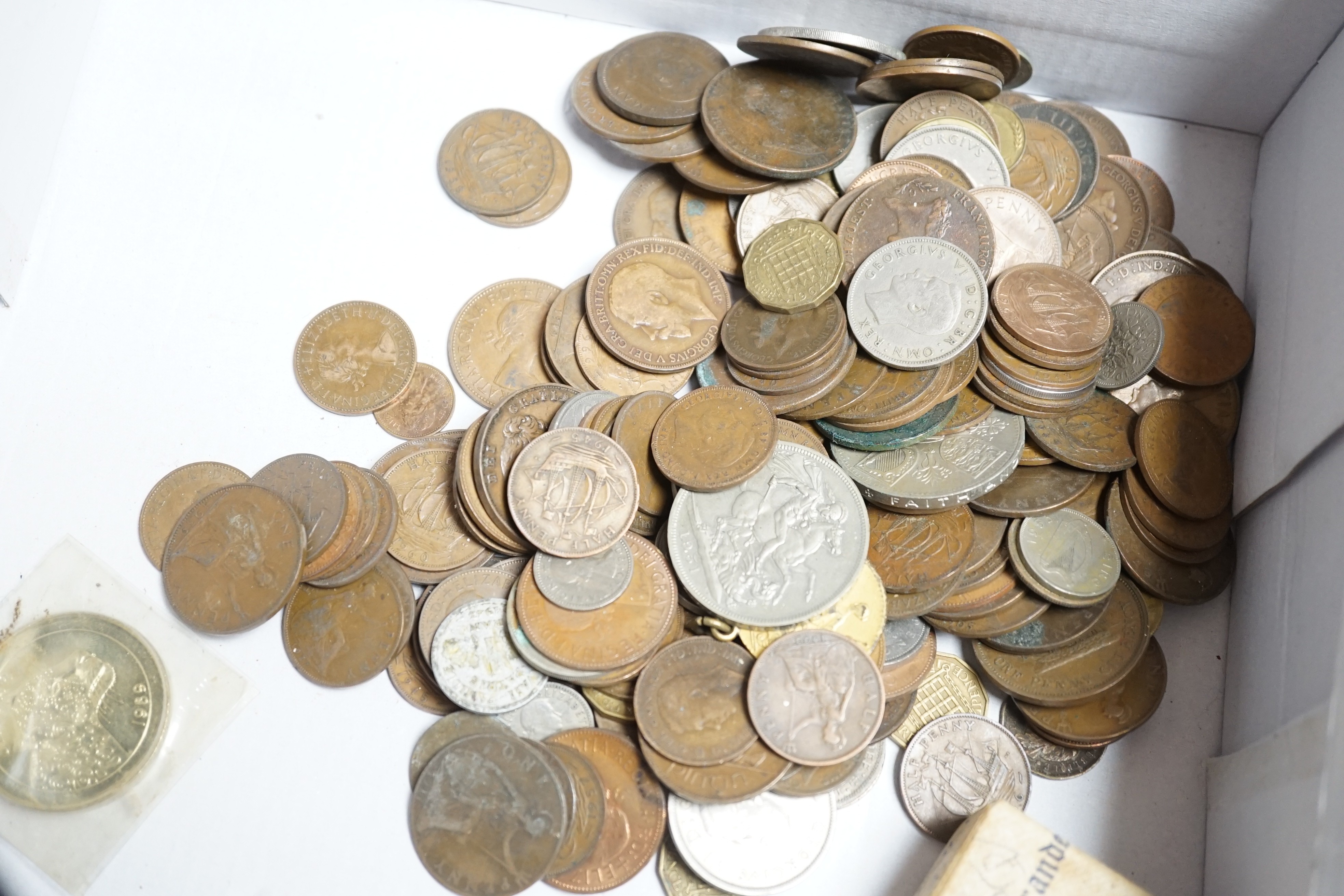 A quantity of mixed coinage and ephemera